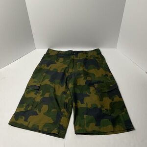 No Fear Camo Cargo Shorts Mens 30 Green Camouflage Skate Streetwear Utility